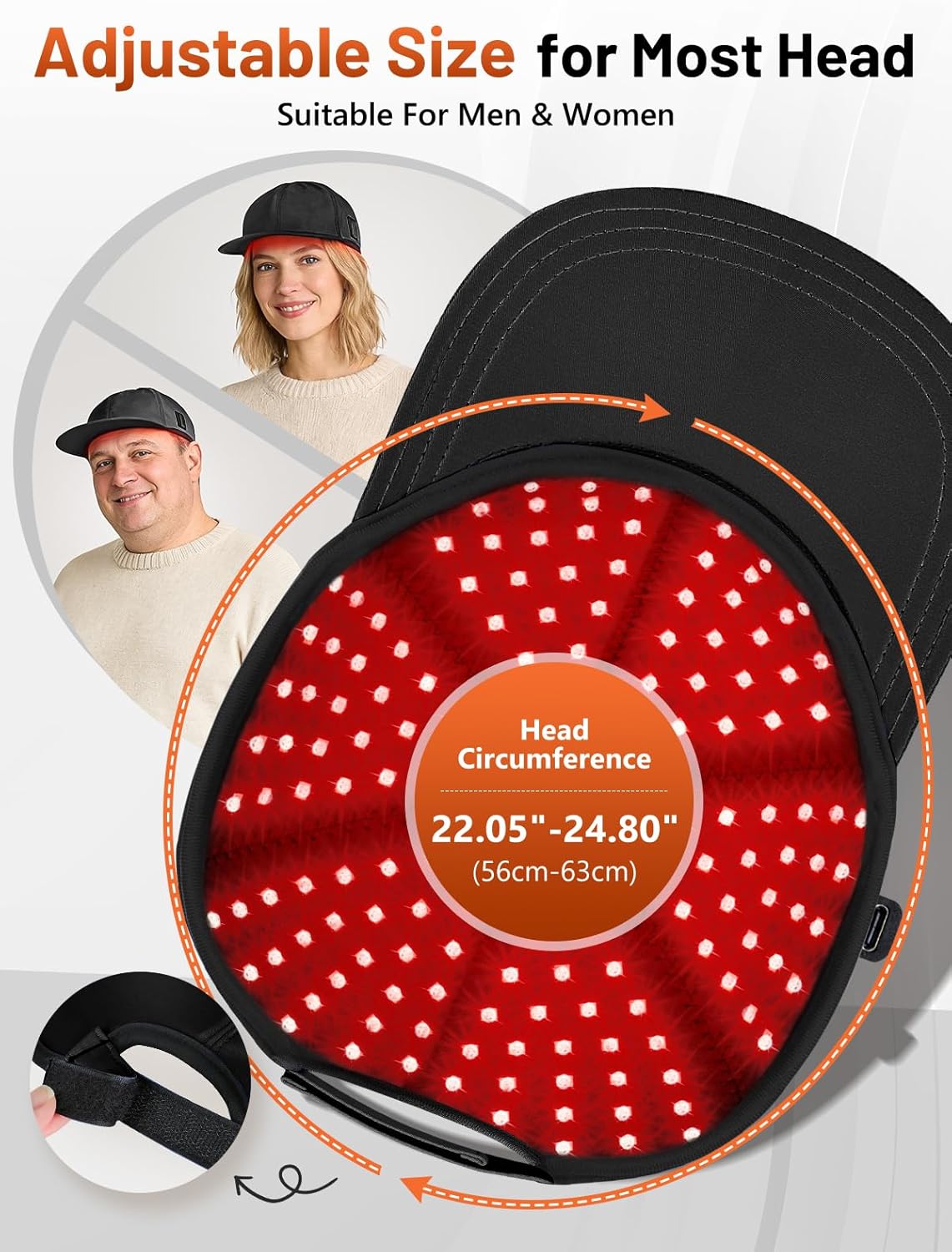 RELEXNOW Red Light Therapy Cap for Hair, Upgraded 180 LEDs Red Light Therapy for Head, Infrared Light Therapy for Men & Women with Timer & Controller(Deep Black)