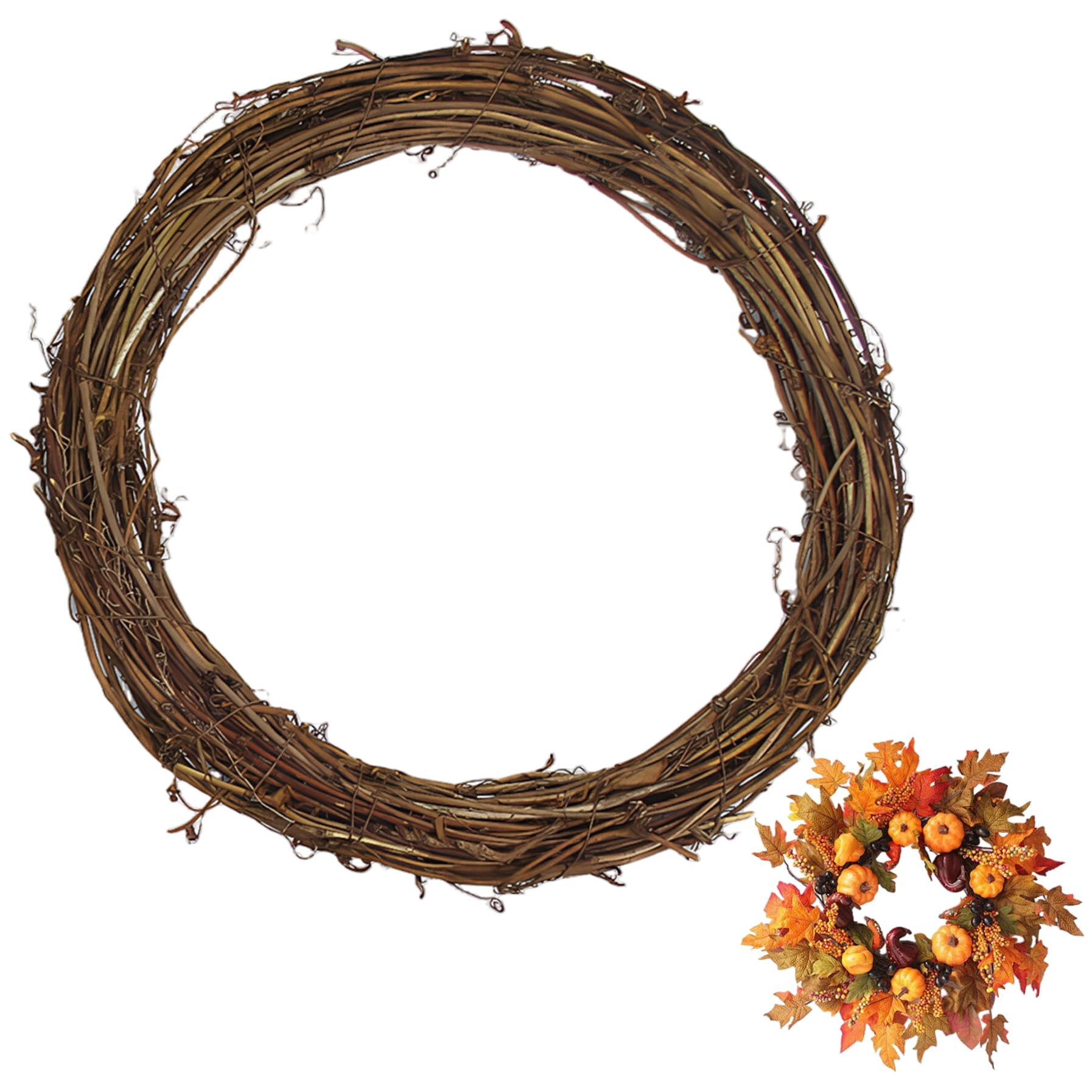 Cakeeyum 1Pcs, 35Cm 14 Inch Natural Grapevine Wreath Ring Diy Craft Base For Seasonal Decor Christmas Wreath Form For Front Door Ring Grapevine Twig Form Grape Vine Wreaths For Crafts Front Door Christmas