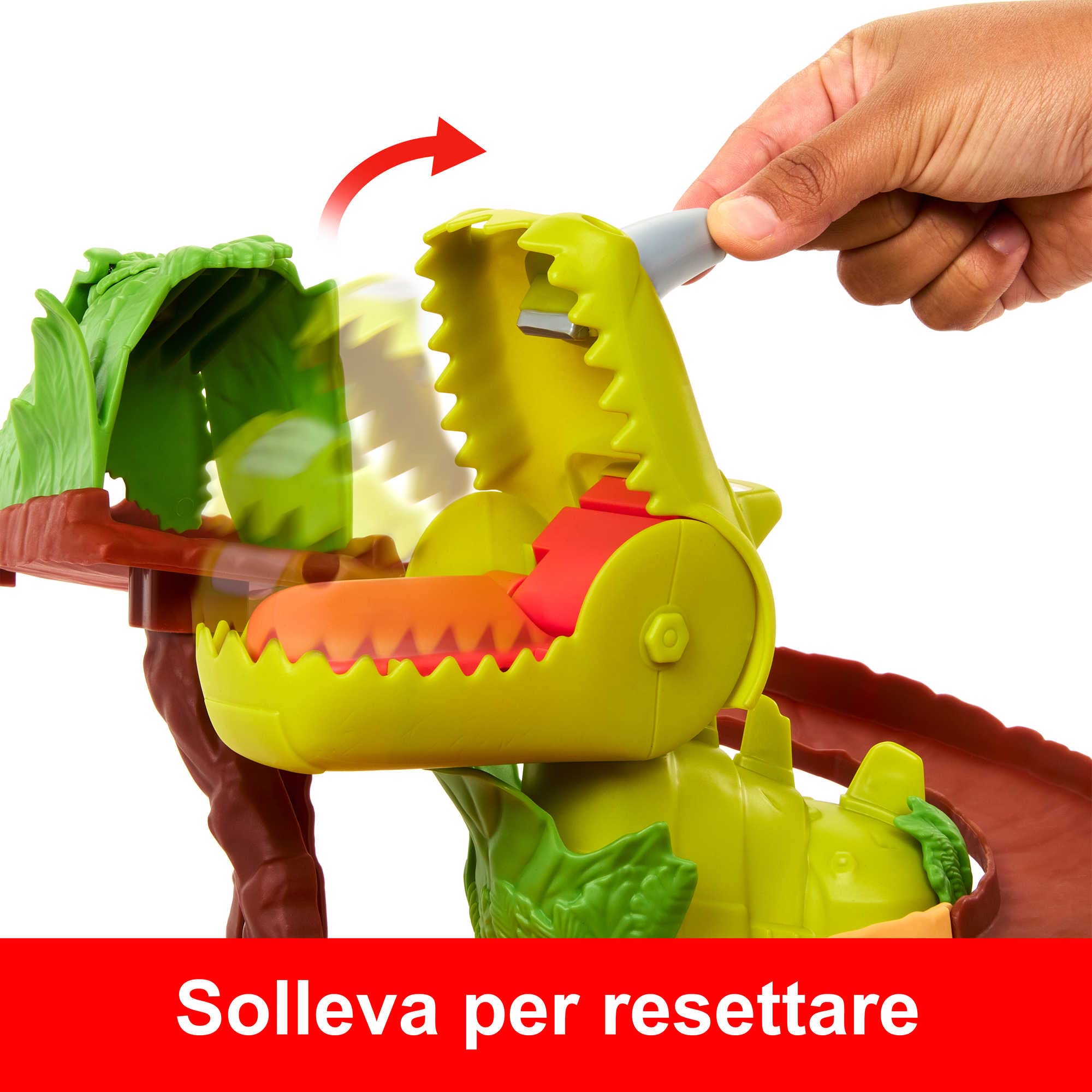 Mattel Disney Pixar Cars On The Road - Set Parco dei Dinosauri, playset con macchinina Saetta McQueen, un dinosauro e azione attivabile, giocattolo per bambini, 4+ anni, HNL99