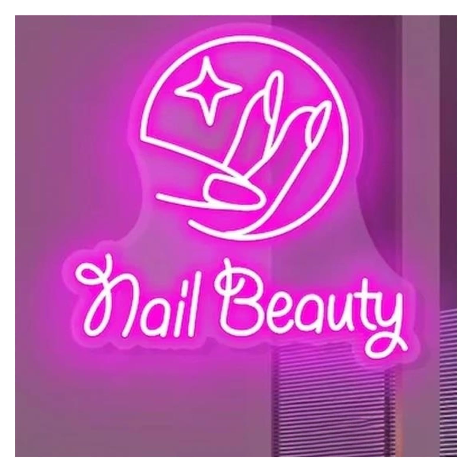 LEMST Signs Lamp Nail Beauty Neon Light Sign Light Dimmable USB Powered for Lashes Hair Brows Tattoo Room Wall Decoration 40cmx40cm(C)