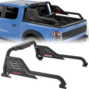 Universal Truck Bed Roll Bars, Adjustable Sport Chase Rack Roll Bars for Ford F-150/F-250/F-350, Ram 1500/2500/3500,GMC Sierra, Chevy Silverado, Ranger,Tundra, Frontier, Titan Full Sizes & Mid Size