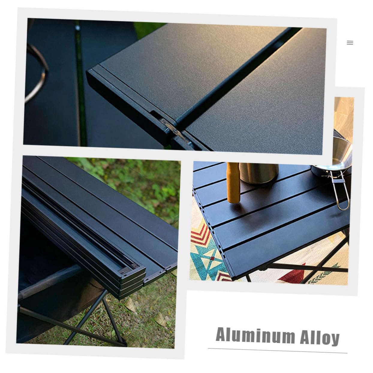 Anneome Tavolo da Campeggio in Alluminio Leggero Resistente e per Barbecue Trasportabili e Attività Outdoor con Borsa per Trasporto Facile