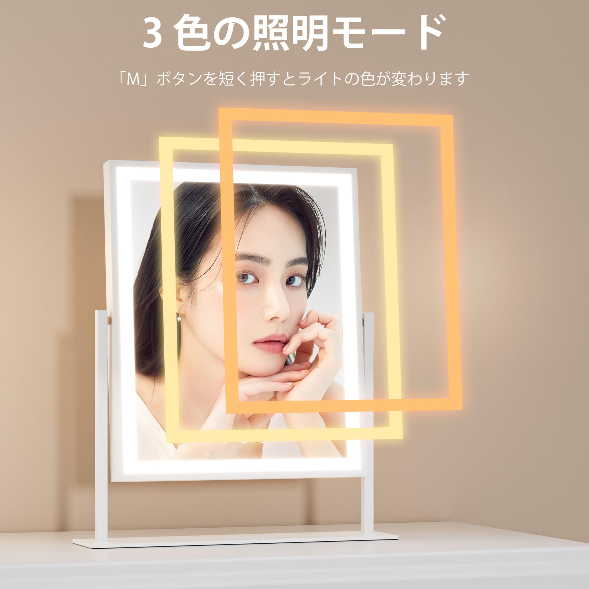 Amazon.co.jp: Hasipu ハリウッドミラー 女優ミラー スクエア LED