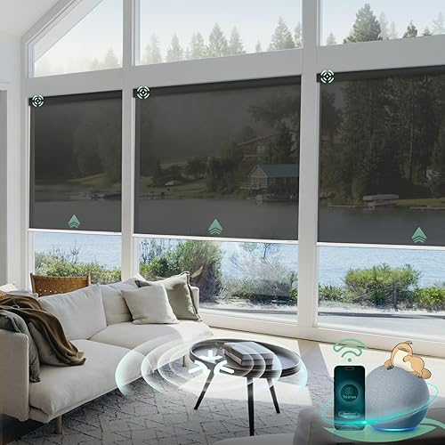 Miniatura 7 de Yoolax Persianas motorizadas con control remoto, persianas inteligentes para filtrar la luz, persianas inteligentes para ventanas, persianas