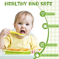 Vista 3 de Rtteri Bandeja de almacenamiento de silicona para congeladores de alimentos para bebés con tapas para leche materna para alimentos para bebés, purés