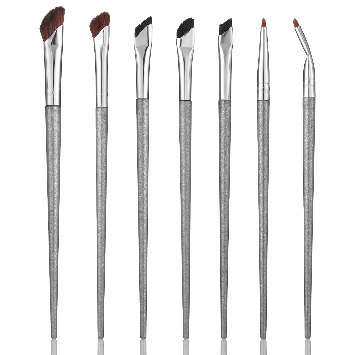 Nose Contour Brush Set, 7 Pcs Angled Eyeliner Brush Precision Fine Point Eyebrow Brushes Ultra Thin Slanted Eye Makeup Brushes Professional Makeup Tools for Women Girls Esthetician Cosmetic Supplies