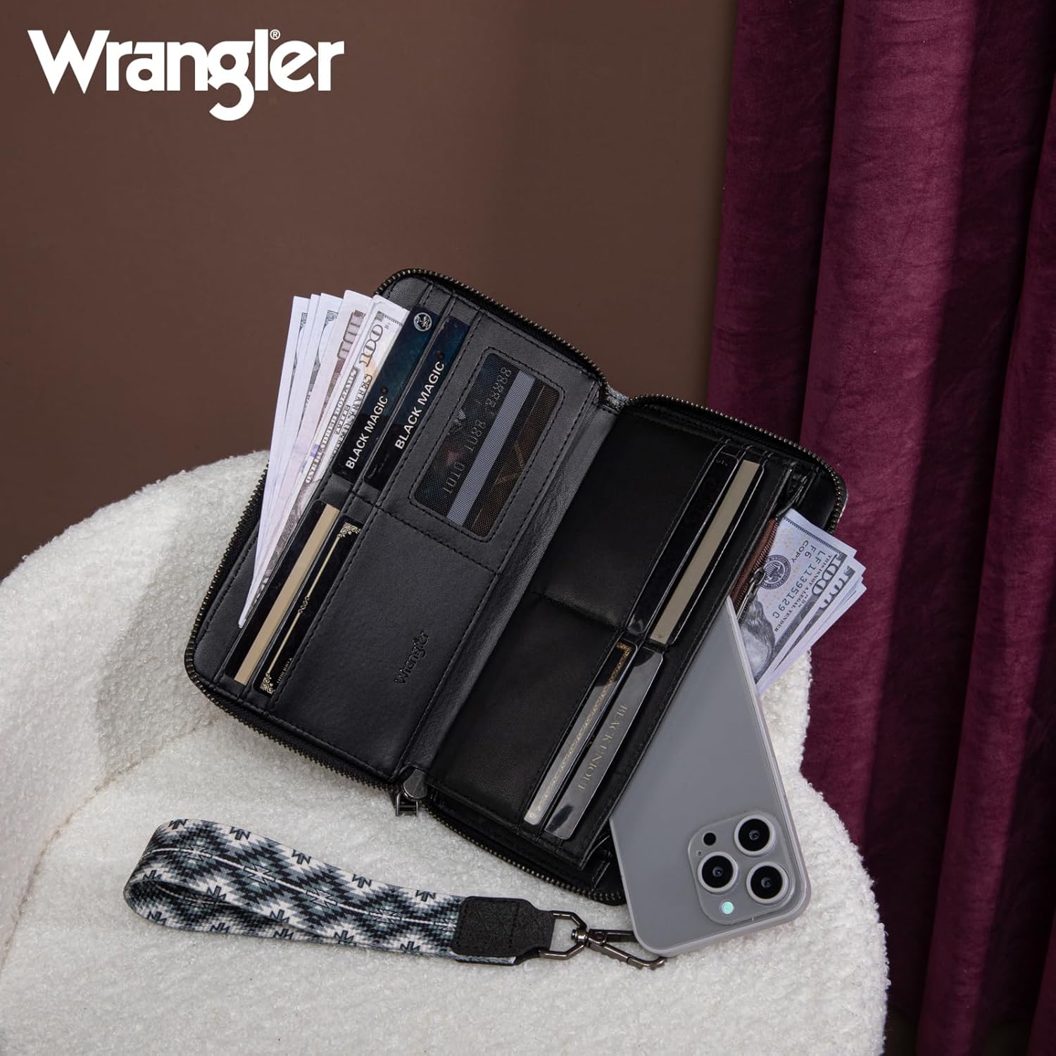 Wrangler Wallet Wristlet Aztec Clutch Long Purse Boho Credit Card Holder Wallet - Image 5