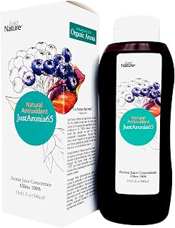 JustNature Organic Aronia Berry(Chokeberry) Juice Concentrate 19.61 Fl Oz - Made with 100% Natural Organic Aroniaberries from Poland, Mega Phytonutrients & Immune System Booster