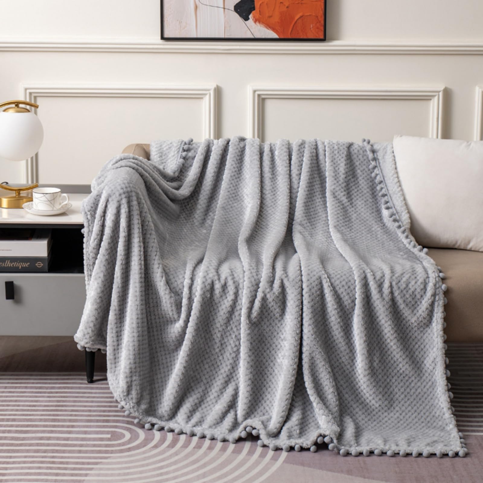 Odot Manta Cama 90 135 150 180, Manta Sofa Grande Verano y Invierno Suave Cálida Mullida Microfibra Niños Adultos para Sofas, Sala de Estar (Gris,200x230cm)