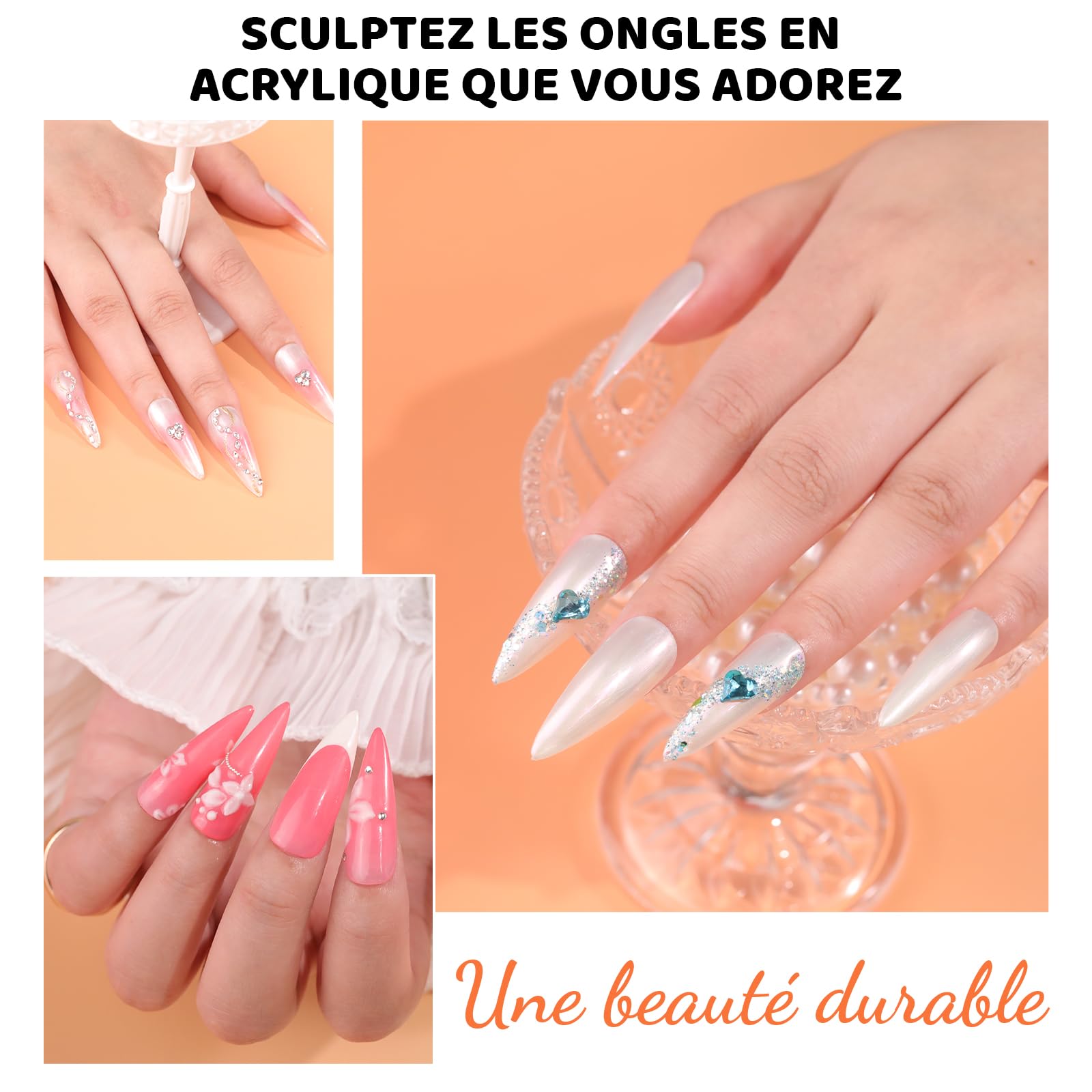 Aokitec Liquide acrylique avec perles neutralisant les odeurs, monomère EMA 120 ml pour ongles en acrylique, monomère à faible odeur et non jaunissant pour poudre acrylique