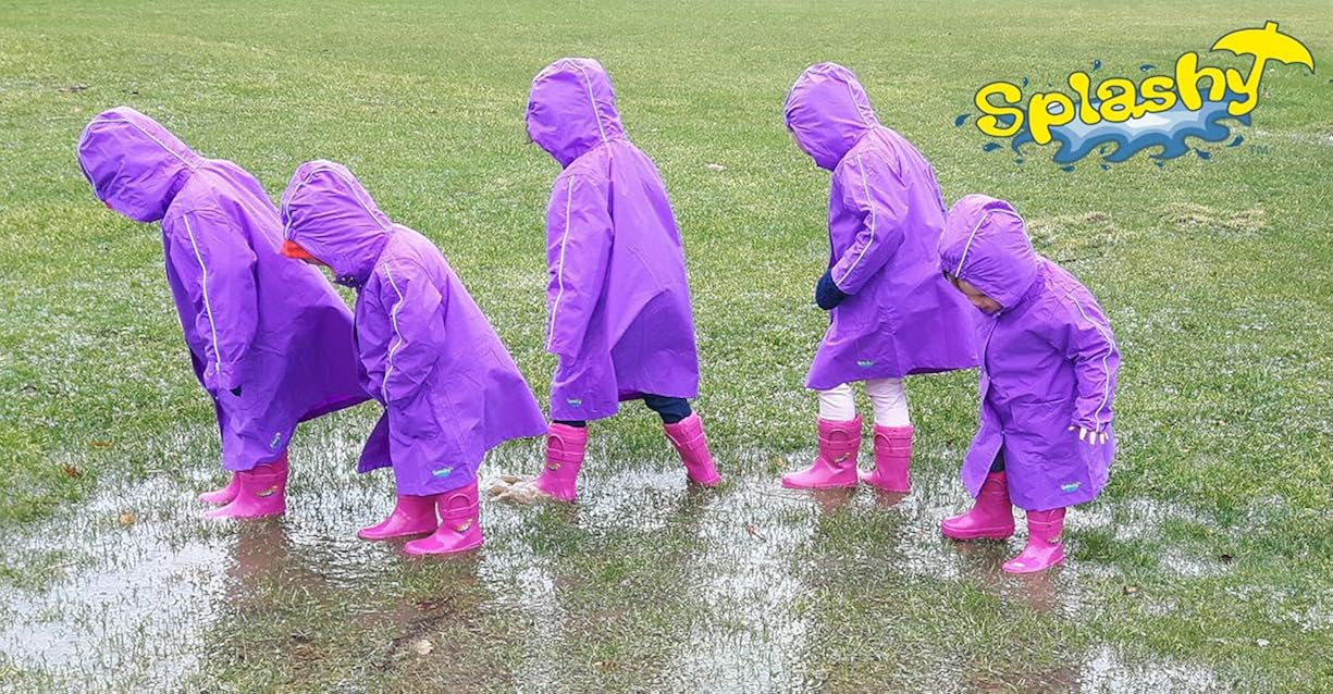 Splashy Nylon Children's Rain Jacket 2T Black
