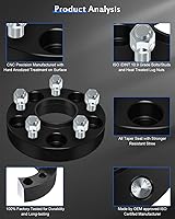 Vista 5 de ECCPP 2 espaciadores de rueda centrados de 1 pulgada y 5 lengüetas de 5 x 4.5 a 0.197 x 0.177 in de 0.197 x 4.500 in para Nissan Rogue 2016-2022