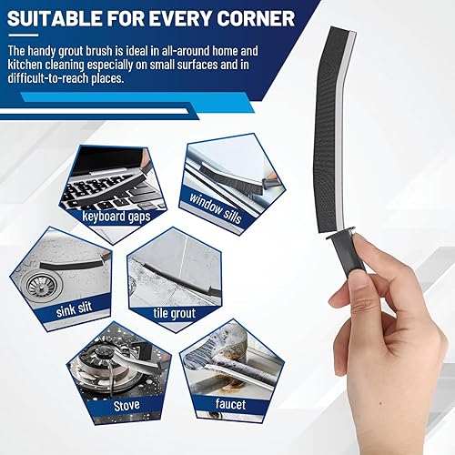 Miniatura 4 de 4 cepillos de limpieza de hendiduras, herramienta multifuncional de limpieza de huecos para eliminar la suciedad y la suciedad de los huecos y