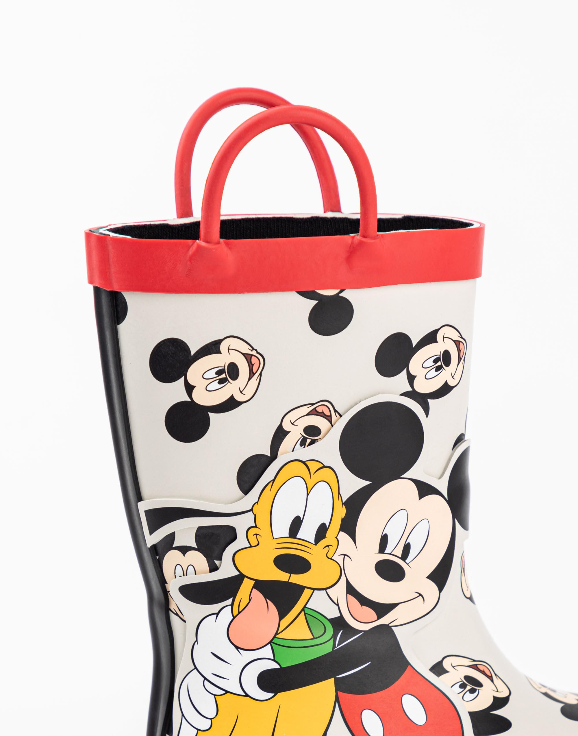 Disney Chłopięce kalosze z Myszką Miki, kalosze dla dzieci z nadrukiem postaci Myszki Miki i Plutona w kolorze beżowym, wodoodporne gumowe buty dla dzieci, prezent z filmu animowanego