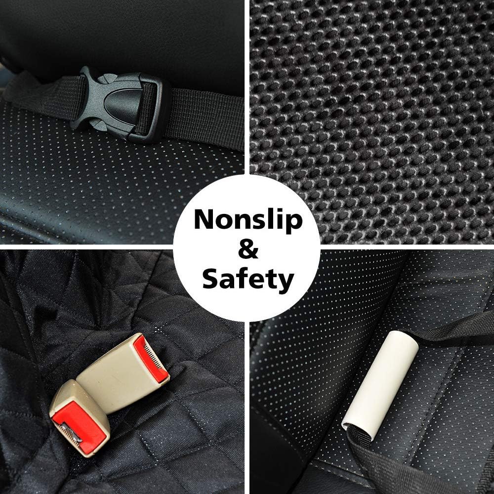 Honest Luxury Quilted Dog Car Seat Covers with Side Flap Pet Backseat Cover for Cars, Trucks, and Suv's - Waterproof & Nonslip Diamond Pattern Dog Seat Cover Black Large (57''Wx60''L) : Pet Supplies