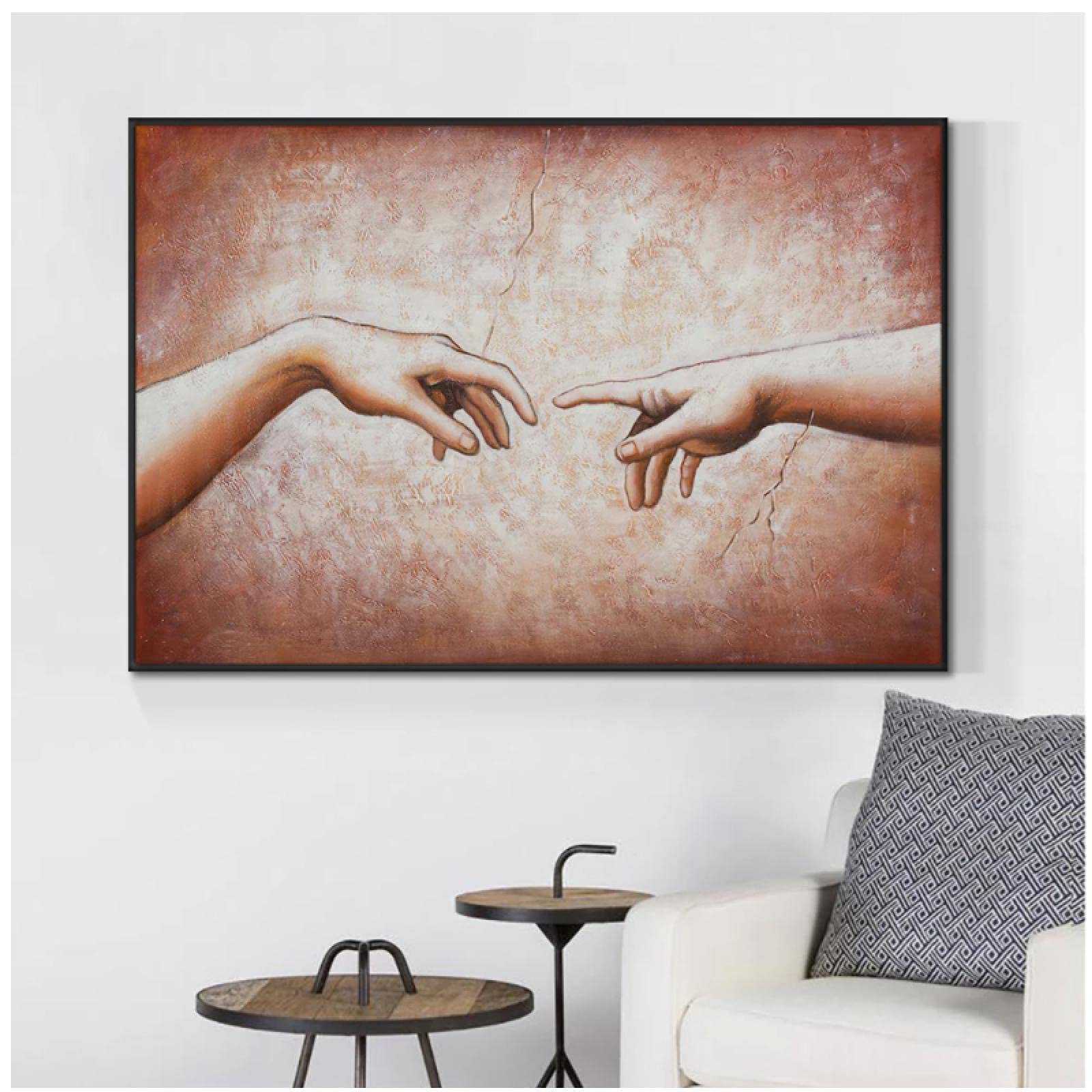 Amazon.co.jp: 手のキャンバスの絵画と抽象的なロマンチックな手