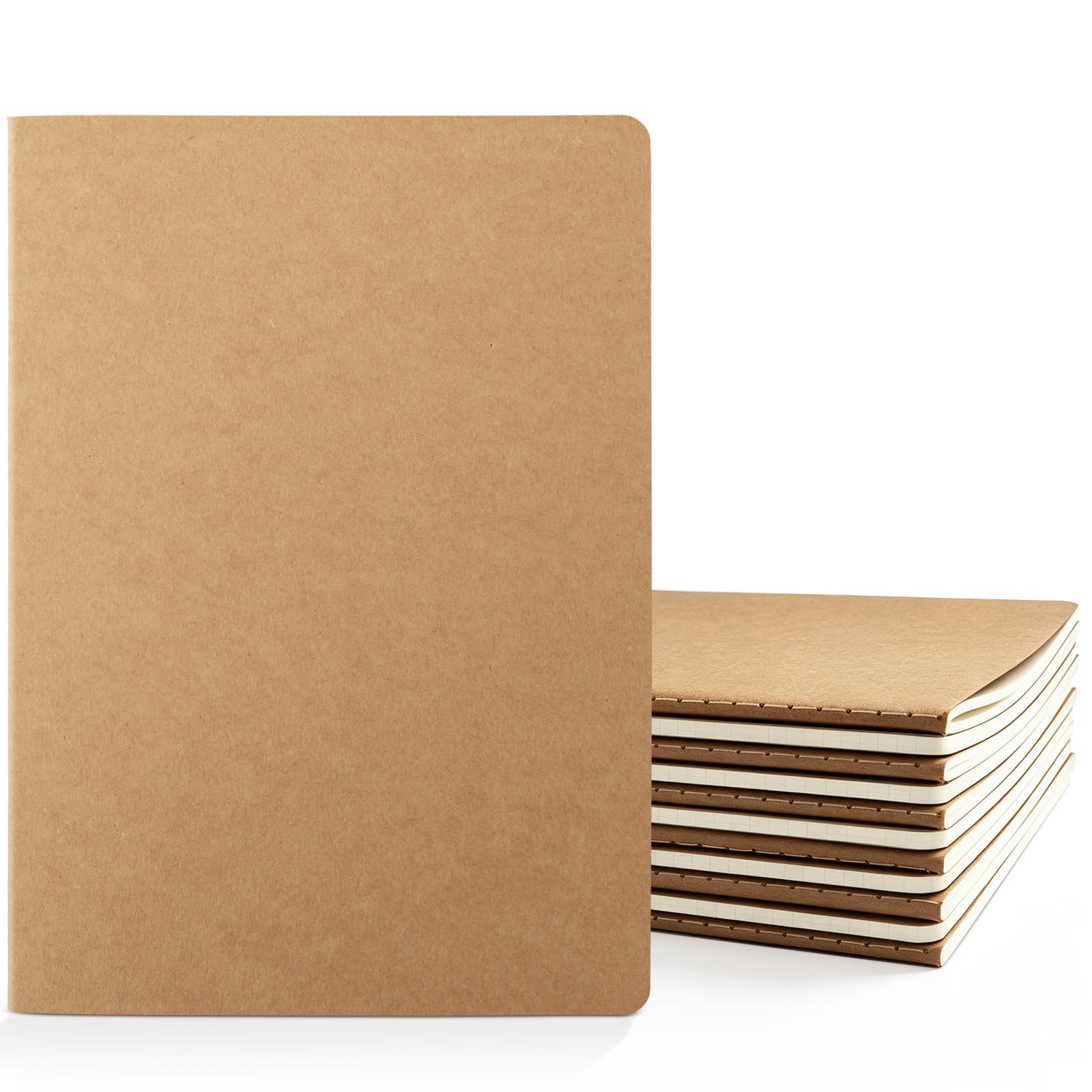 EUSOAR Quaderni con carta a quadretti, formato B5, 18,5 x 25,9 cm, copertina morbida marrone, 60 pagine/30 fogli di carta da 100 g/m², diario, schizzi, per affari, lavoro, scuola, prendere appunti