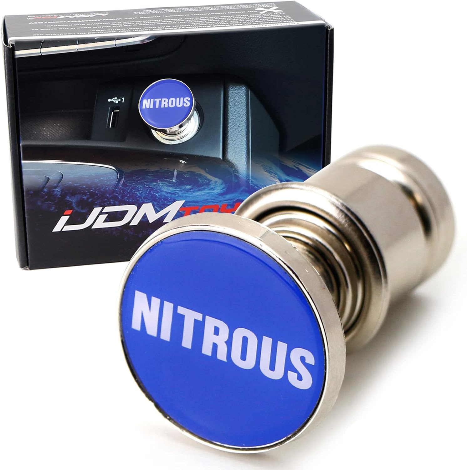 iJDMTOY Sports Blue Nitrous Push Button Design Car