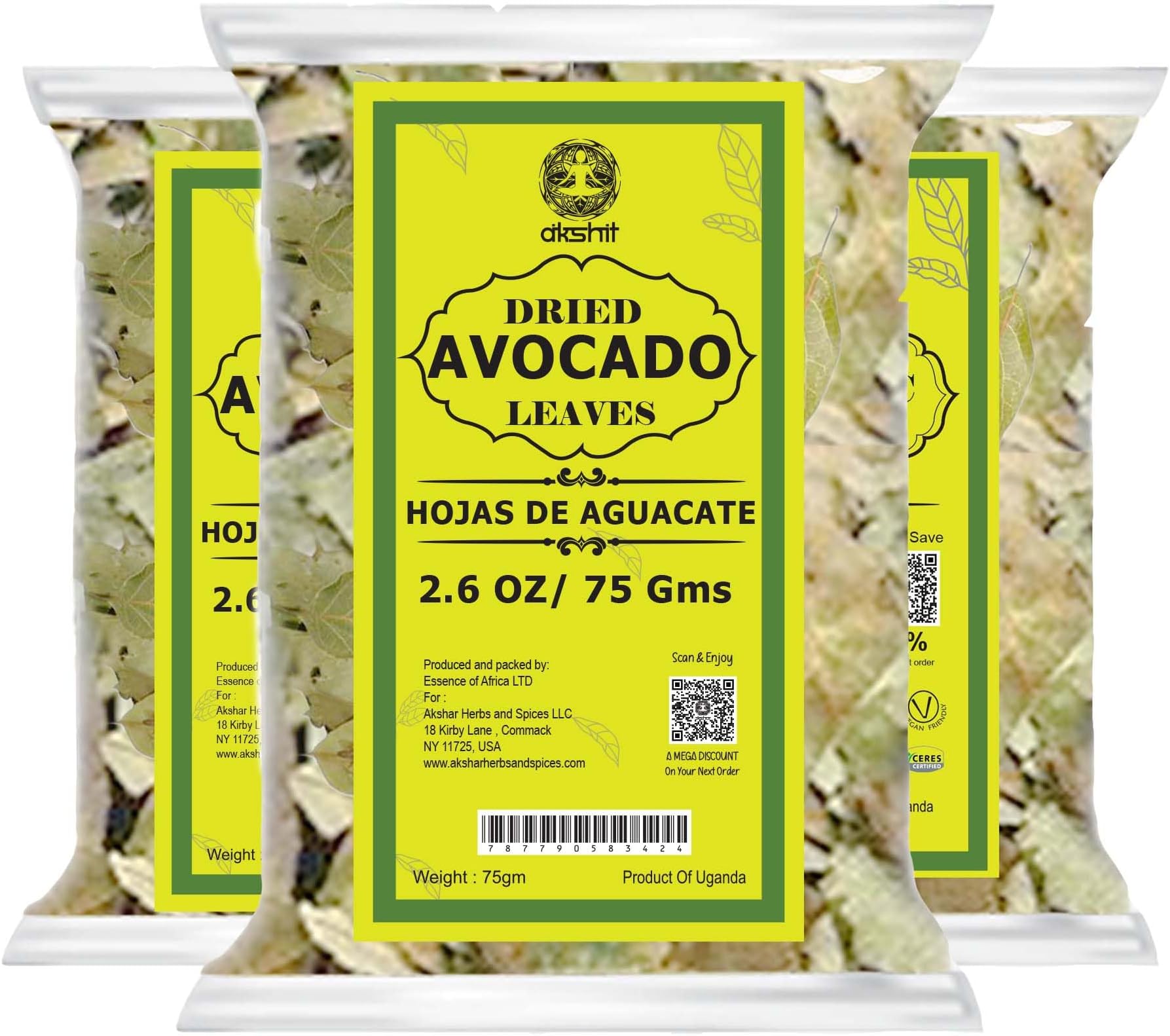 Akshit Dried Avocado Leaves, Leaf Tea, Hojas De Aguacate Secas, 7.8oz, Non-GMO. Perfect For Herbal Aromatic Leaf Tea, Italian & Mexican Dishes, Caffeine Free, Non GMO