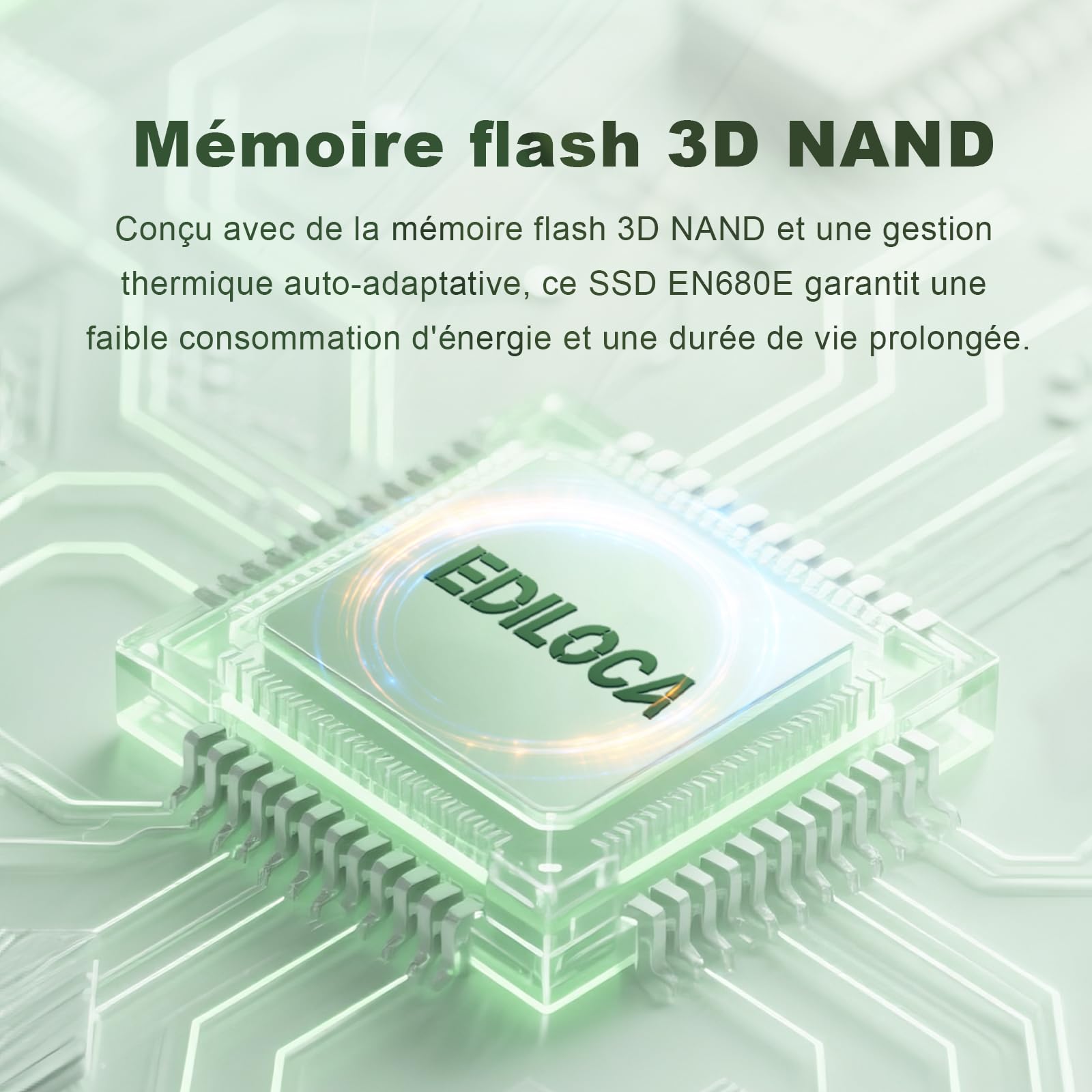 Ediloca EN680E 128 Go SSD PCle 3.0x4, NVMe M.2 2280, Cache SLC, 1130 Mo/s en Lecture, 400 Mo/s en écriture, Disque SSD Interne, Compatible avec Les Ordinateurs de Bureau et Portables