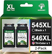 GREENSKY 545 546 XL Multipack Cartridges Compatible with Canon Printer Cartridges 545 546 PG-545XL CL-546XL for Canon PIXMA MX495 Cartridges for PIXMA TR4550 TR4551 TS3150 TS3450 TS3350 MG3050 (Black,