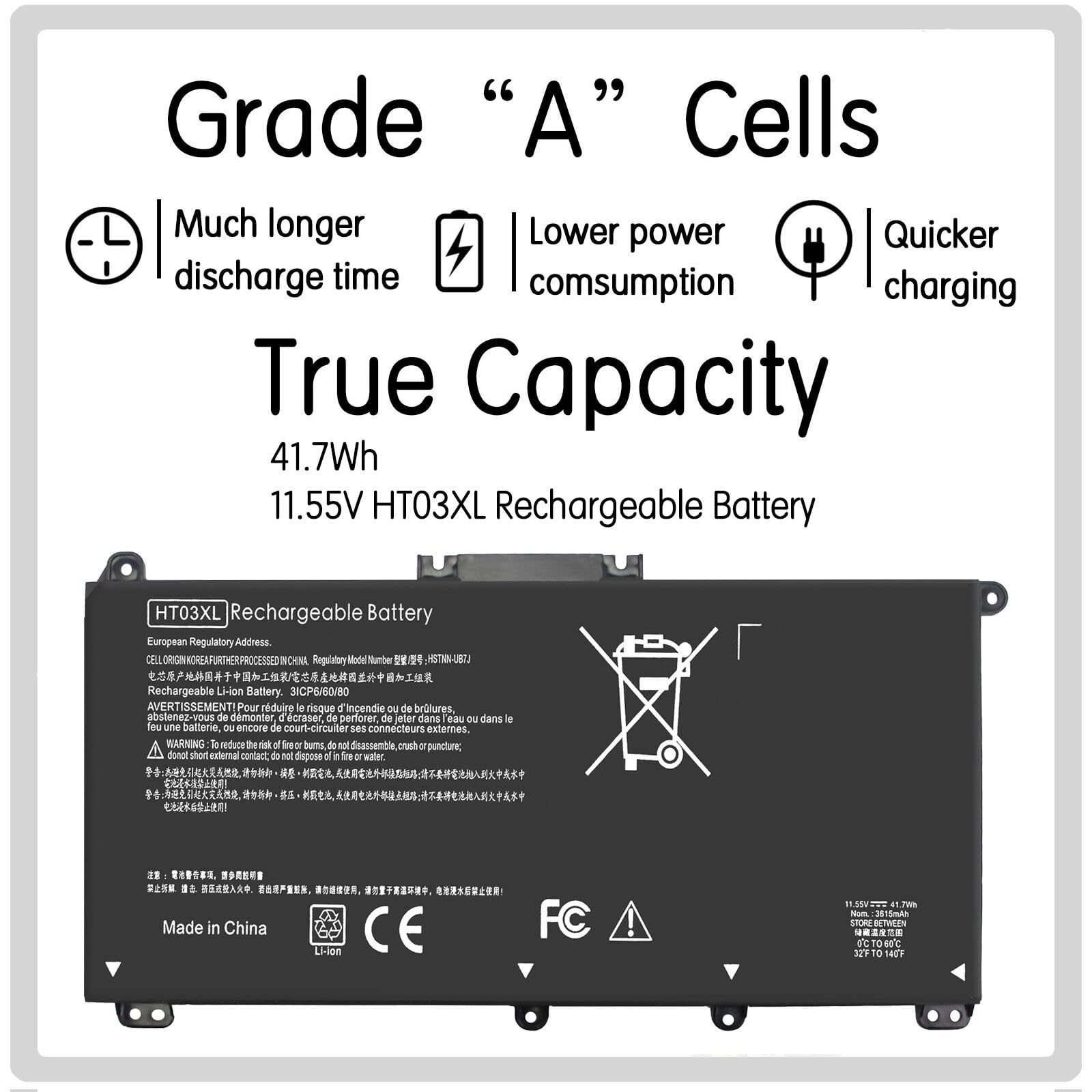 HT03XL L11119-855 Battery Replacement for HP Pavilion 15 15-DA 15-DB 15-CS 15-DW 15-DY 17-by 17-CA 14-CE 14-CF 14-DF Series 15-CW1XXX 15-DB0004DX 15-DA0014DX HSTNN-UB7J HSTNN-DB8R Laptop