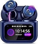 2026 Sleep Earbuds Bluetooth 5.4 in Ear Smart Touch Screen Ear Buds, 48H Playtime Mini Sleep Headphones Small Design for Side Sleepers, 5 EQ Modes, Crystal-Clear Calls, IPX7 Waterproof Earphones Black