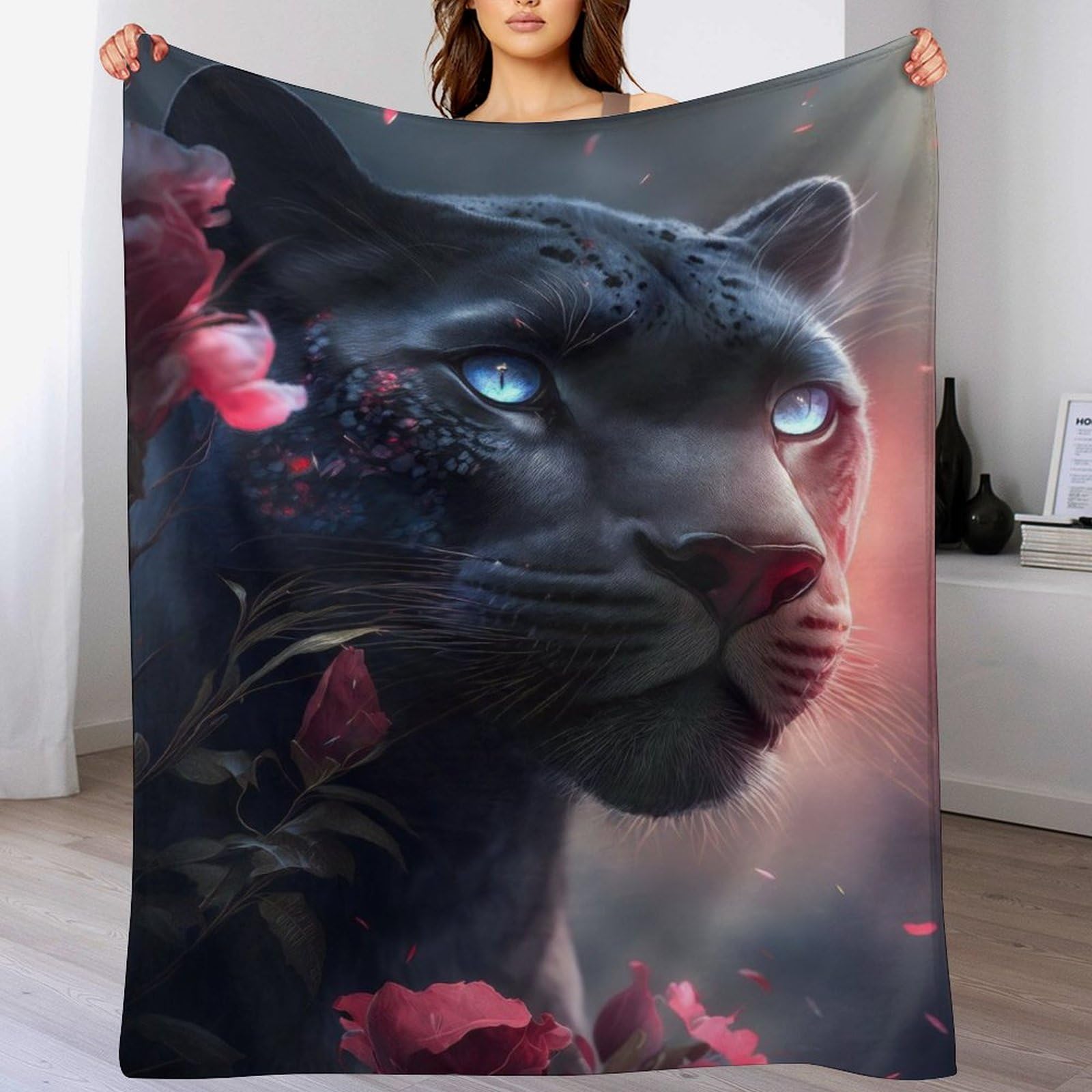 Manta de sofá de leopardo en franela cálida para tardes de cine en el salón