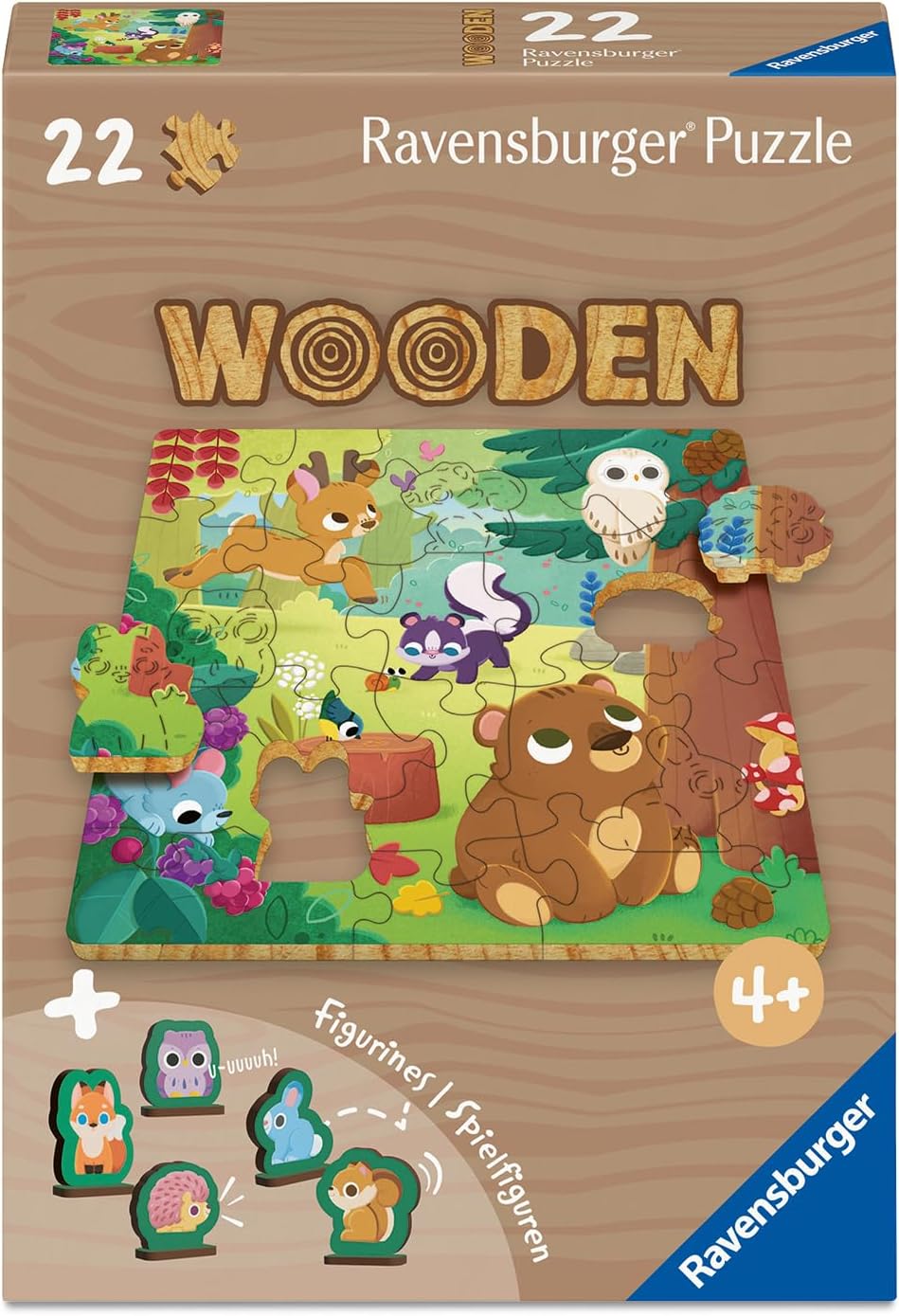 Ravensburger Wooden Forest Animals 22 Piece Wooden Puzzle for Kids 4+