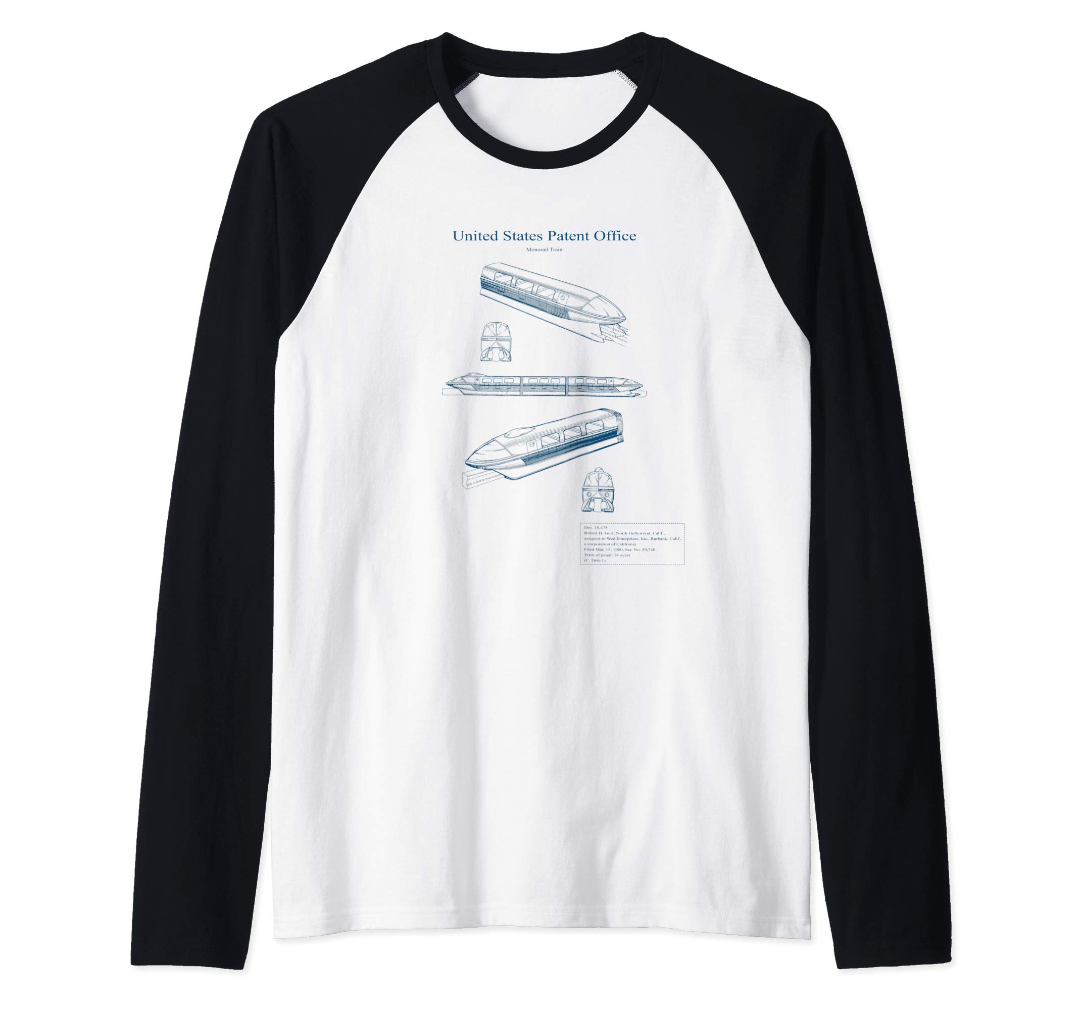 MonoShirtMonorail Blue Print Tee Raglan Baseball Tee