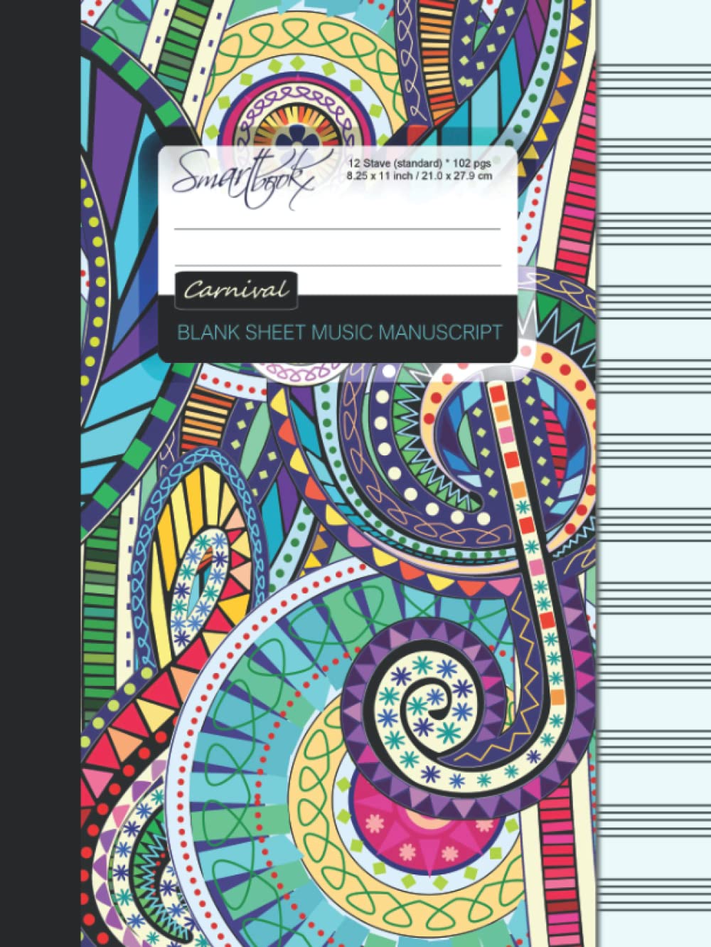 Carnet de musique 12 portées format XL idéal pour composer au piano