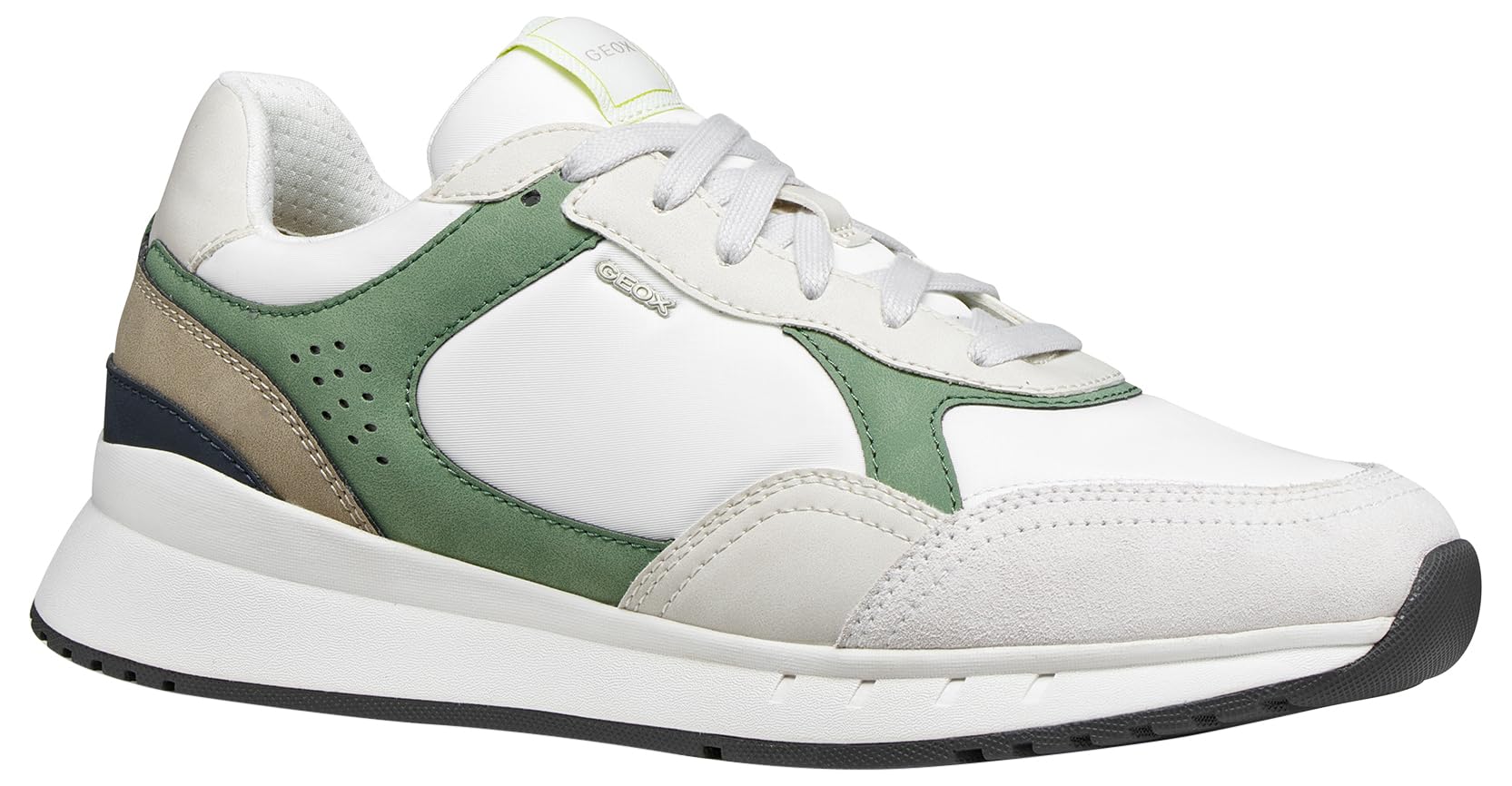 Geox Men U Branthon B Sneaker, White Olive, 10 UK