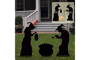 Black Witches with Cauldron Corrugated Plastic Signs