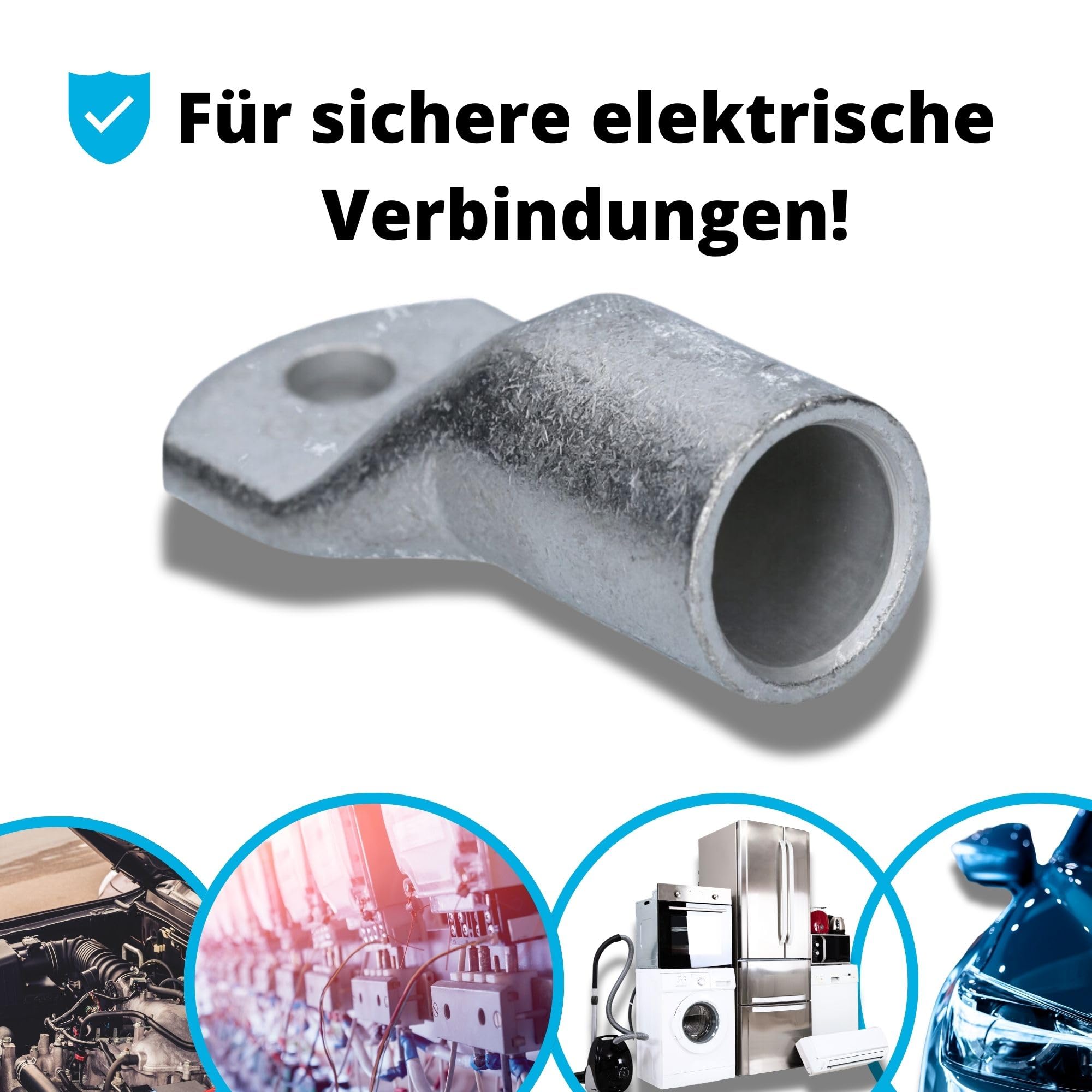 Cembre A19-M8 Terminal de Cable Tubular 95mm², 10 Unidades de Cobre | Terminales profesionales con orificio M8 para una conexión segura, alta conductividad y resistencia a la corrosión.