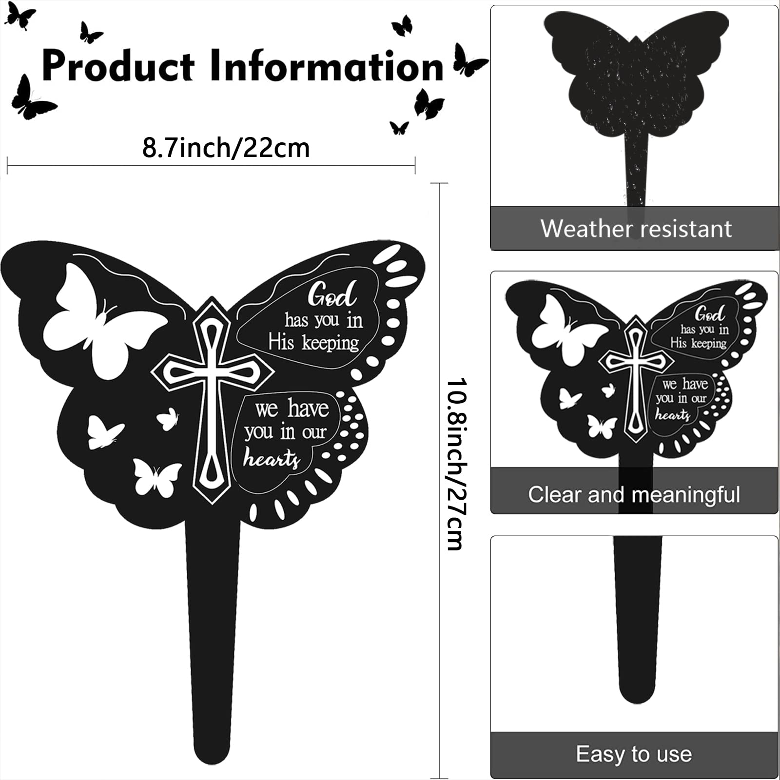 Estaca De Cruz De Metal Conmemorativa De Mariposa Personalizada, Marcador De Tumba, Regalo De Condolencia, Regalo De Recuerdo, Estaca De Jardín, Regalo Conmemorativo, Decoración De Jardín - España