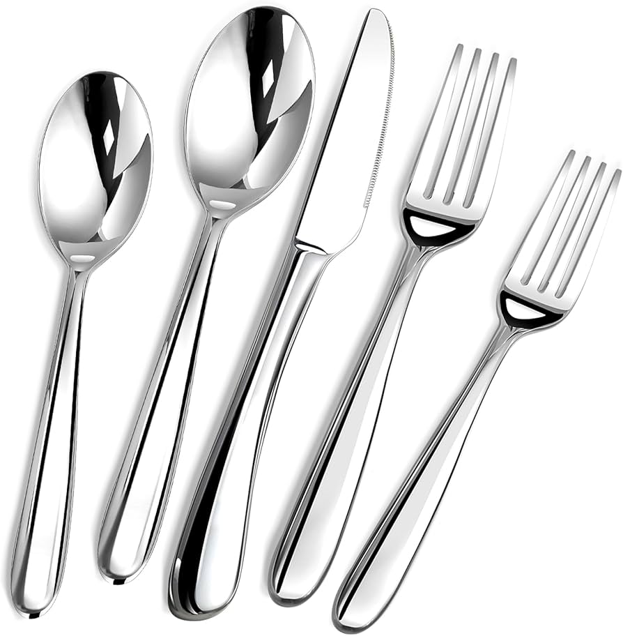Heavy Duty Silverware Set for 6, 30 Piece Premium Stainless Steel Flatware Utensils Cutlery Set Including Steak Knife Fork and Spoon, Dishwasher Safe, Gift Package for Wedding Housewarming