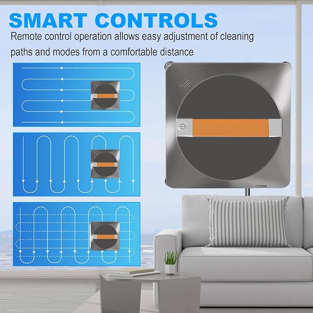 Window Cleaning Robot, Ultra-Thin Design, 5600PA Suction, Automatic Smart Vacuum for Glass, Tiles (Grey)