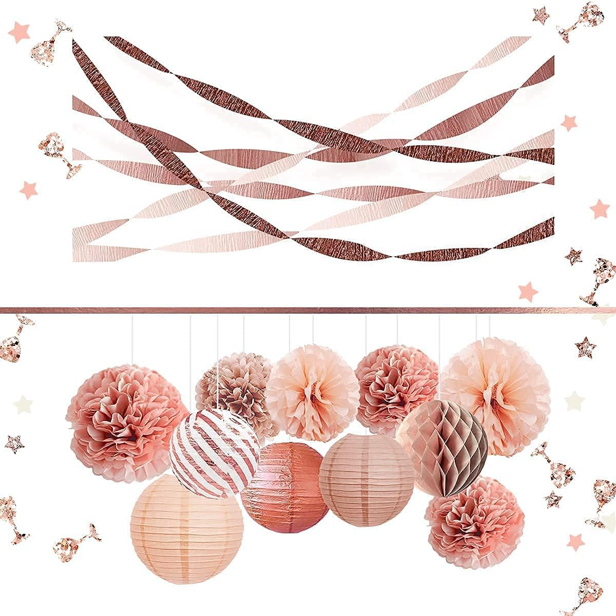 NICROLANDEE Rose Gold Party Decorations 12PCS Elegant