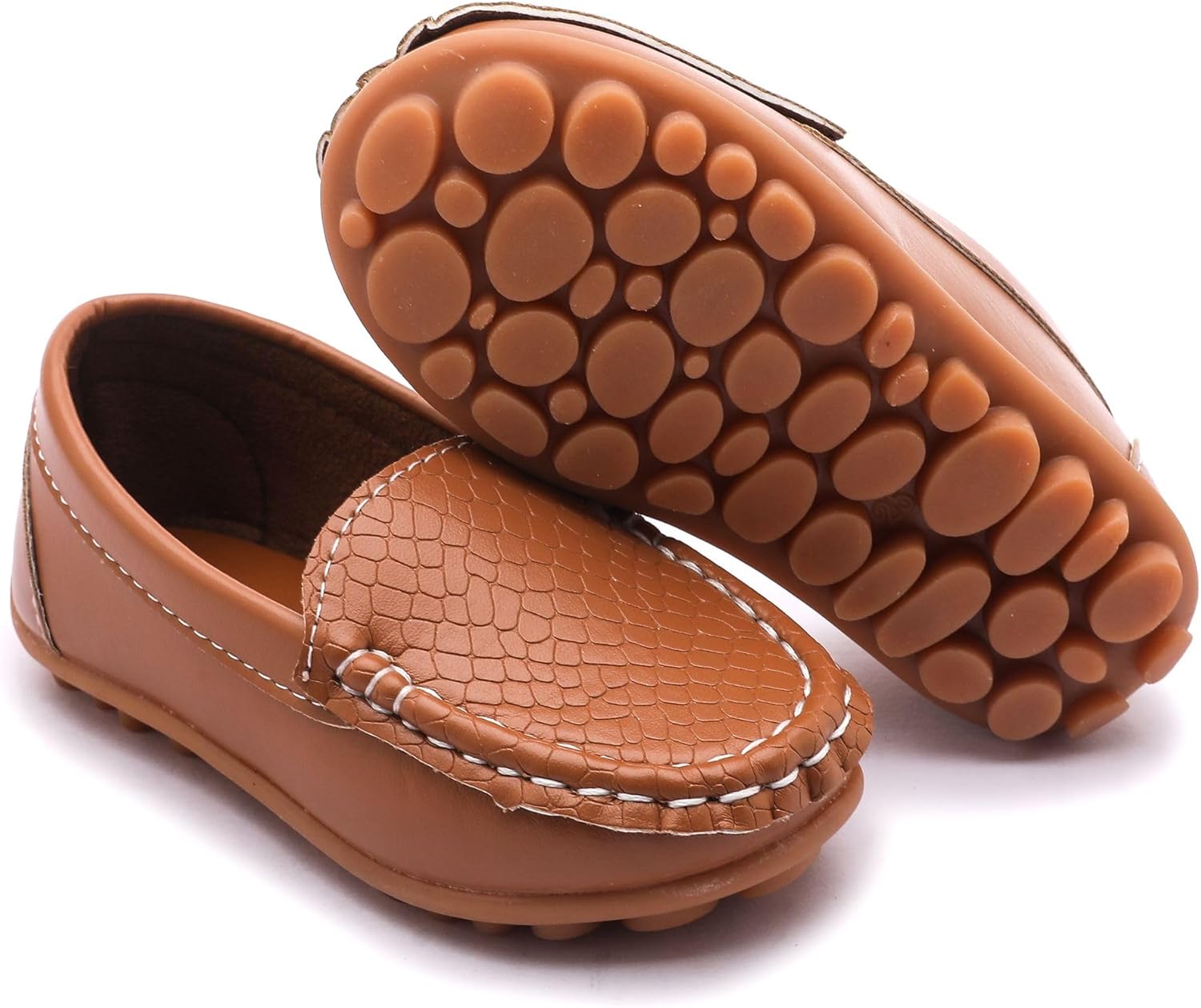 LONSOEN Toddler Little Kid Boys Girls Soft Slip On Loafers Dress Flat Shoes - Image 6