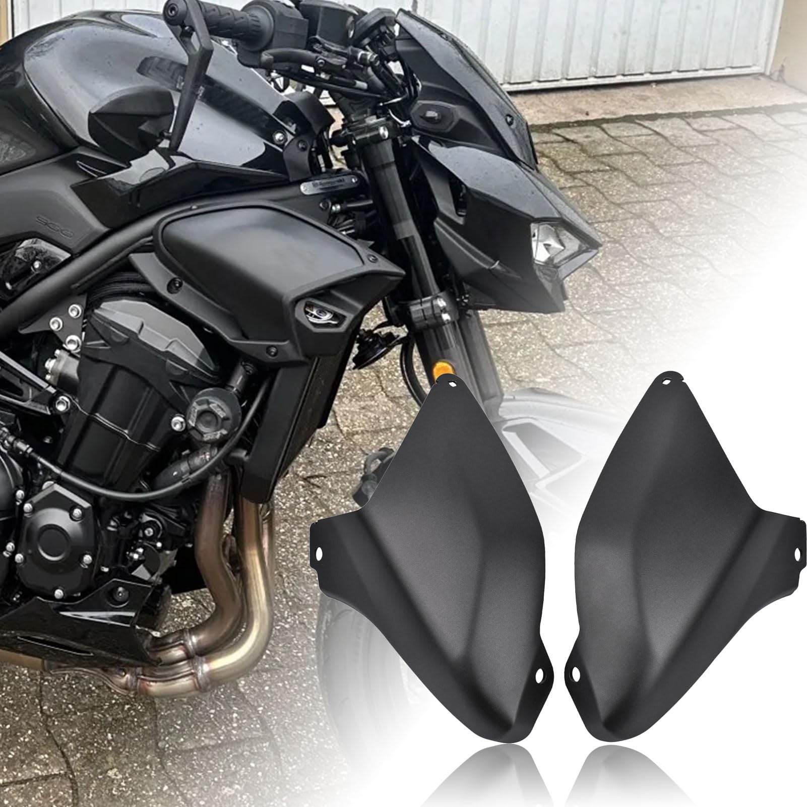 Lufteinlassabdeckung links/rechts, Verkleidung, vordere Seitenverkleidungen, Luftabweiser, passend für Z900, Z-900, Z900SE Zubehör 2025, 2026 (Mattschwarz)