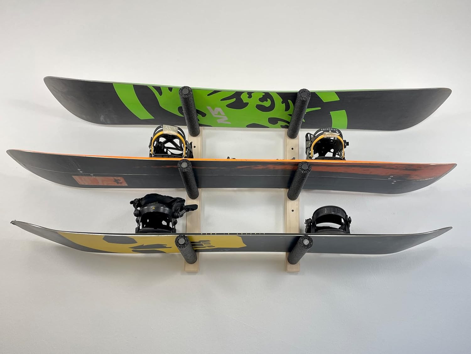 Snowboard Wall Rack Mount - Holds 3 Boards