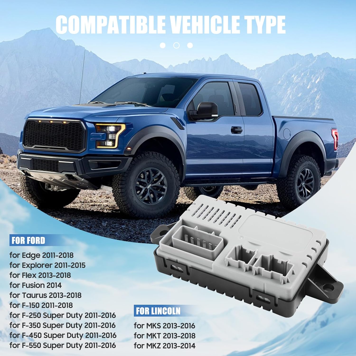 601-704 Seat Heater Cool Control Module with Pigtail Kit for Lincoln MKS MKT MKZ 2013-2018, for Ford F150 F250 F350 F450 F550 SuperDuty Edge Explorer Flex Fusion Taurus 2011-2018, Replace# BU5Z14C724A