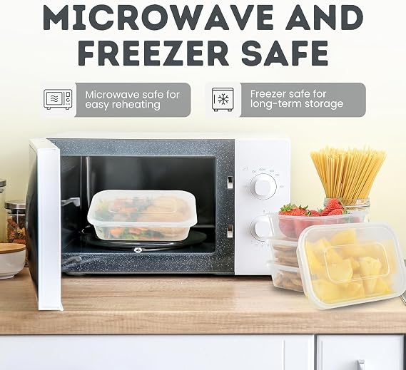 25 Microwave Plastic Food Takeaway Heavy Duty Satco Containers with Lids 500ml 650ml 750ml 1000ml (750ml)