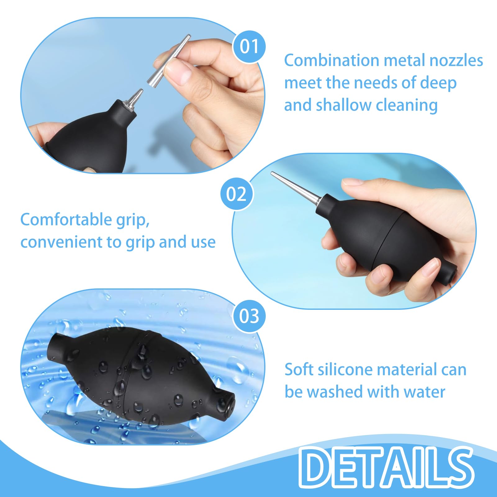 Pompette Pulizia Fotocamera 6 Pezzi Pompa Soffiatore Polvere, Pompetta Per Pulire, Soffietti Kit Pulizia Polvere