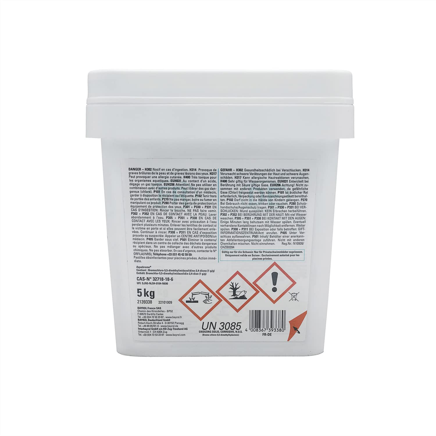 BAYROL AQUABROME Pastilles 20g - 5kg | Brome Lent - Désinfection Régulière - Dissolution Lente + 10 Tests HPS OFFERTS 6 en 1