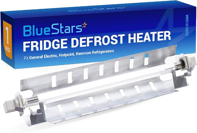 [Actualizado] Calentador de descongelación de refrigerador BlueStars WR51X10055 para G.E | Compatible con refrigeradores G.E Hotpoint Kenmore - Reemplaza AP3183311 914088 AH303781 EA303781 - Actualizado con METAL SHIELD