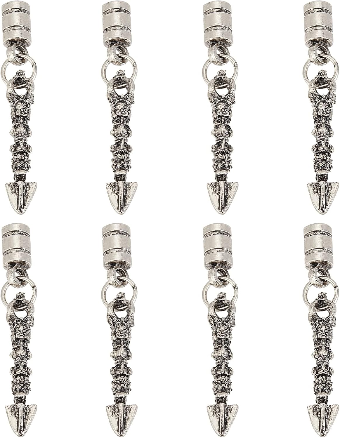 CHGCRAFT 8Pcs Alloy Bolo Tie Tips Vintage Bolo Tie Tips for Crafting Jewelry Findings Making Accessory for DIY Bolo tie Necklace Bracelet Jewelry Making, Antique Silver, Inner Diameter 5mm