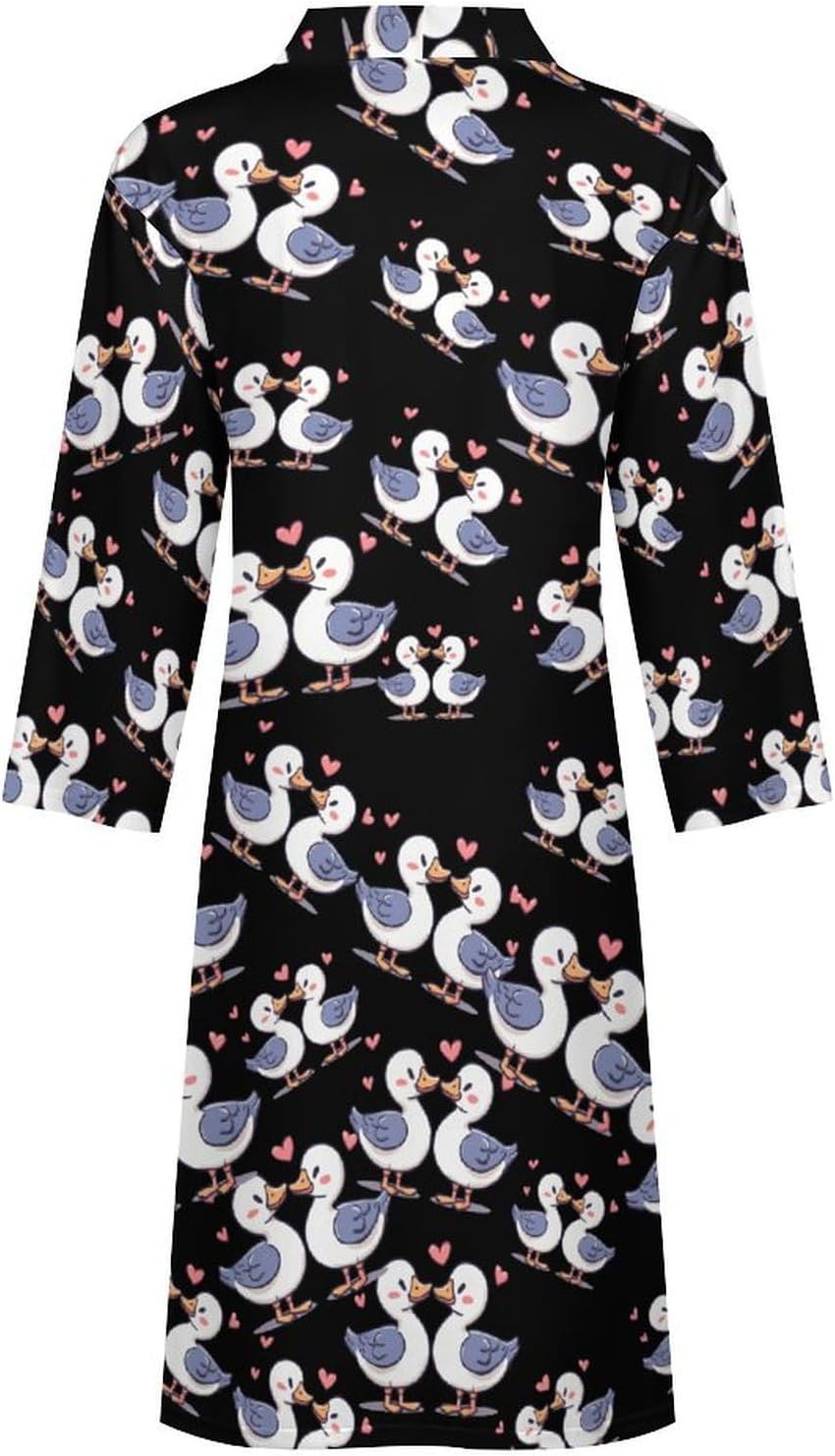 Cute Duck Lover Mens Robe Long Bathrobe for Women Bath Robes Lightweight Soft Printed Sleepwear