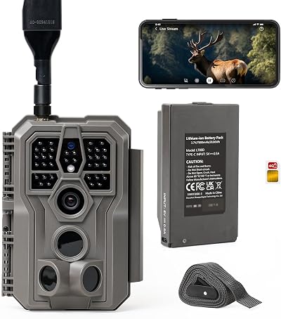 GardePro X66 Pro Cellular Trail Camera, Live View, Rechargeable Battery