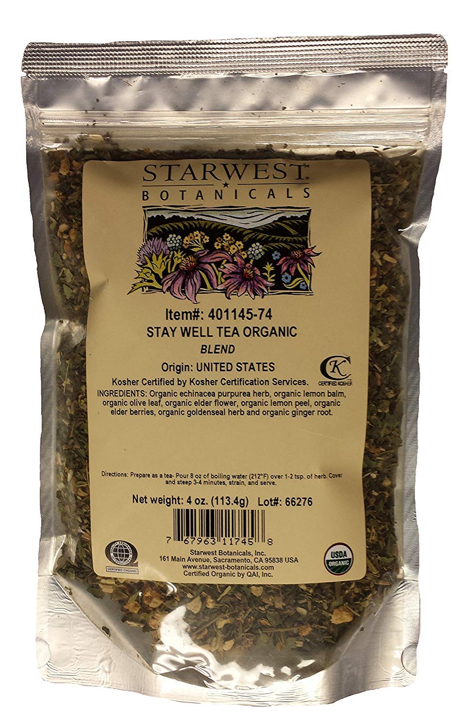 Stay Well Tea Organic 4 Oz (113 G) Starwest Botanicals